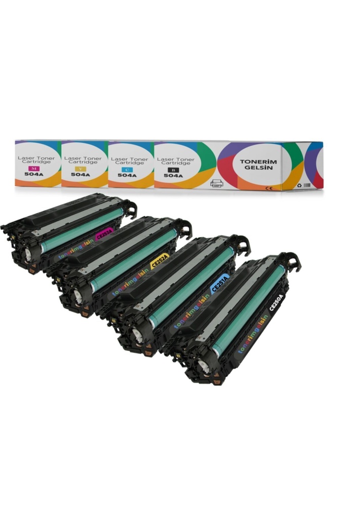504A-CE250A Set Takım Muadil Toner - Uyumlu: Color Laserjet CP3520