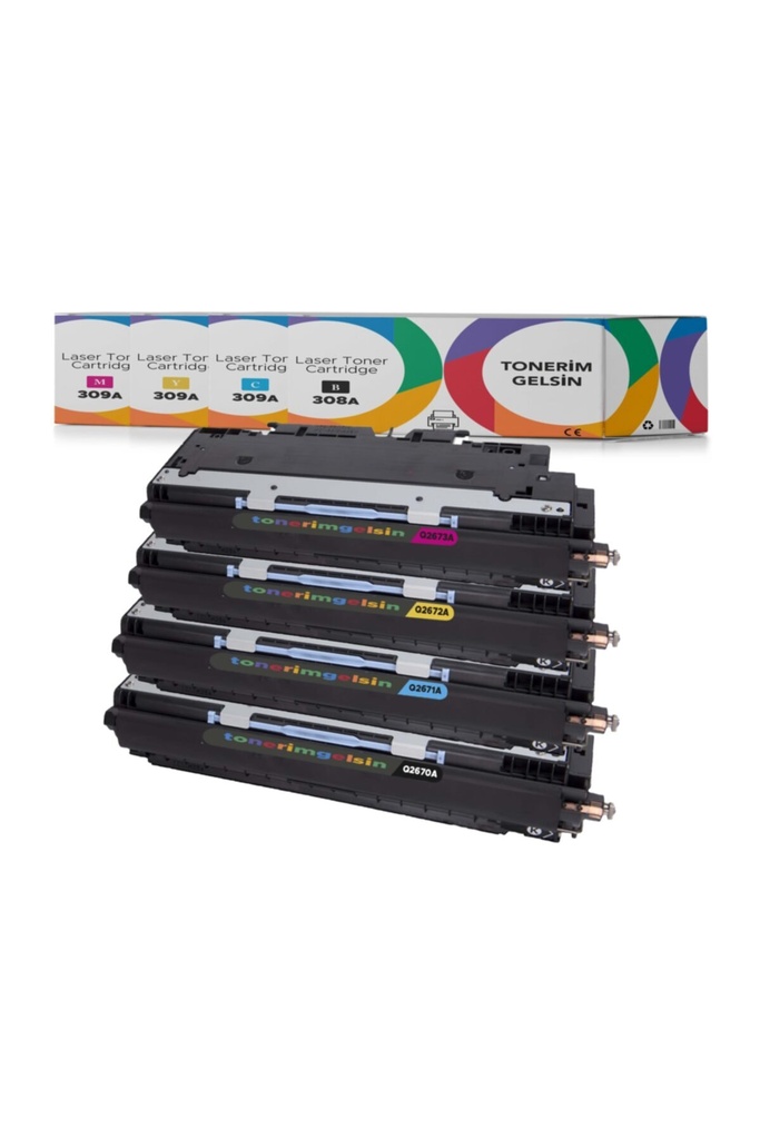 308A-309A -Q2670A Set Toner - Uyumlu: Color Laserjet 3550