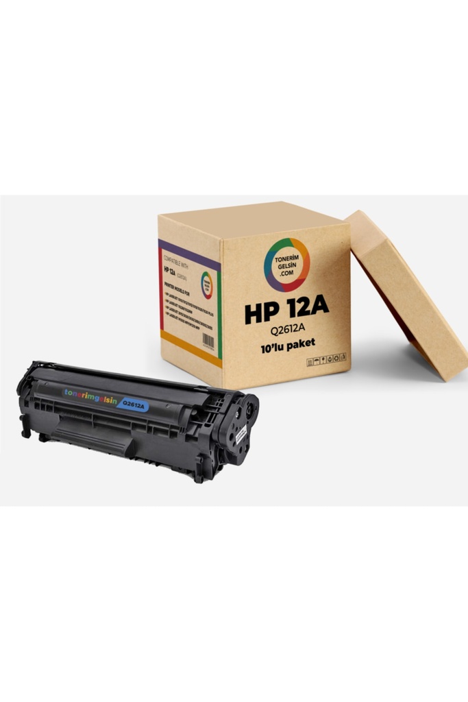 12a - Q2612a Toner -10 Adet- Laserjet 3015-3020-3030-3050-3050z-3052-3055-m1319f Toner-10 Adet