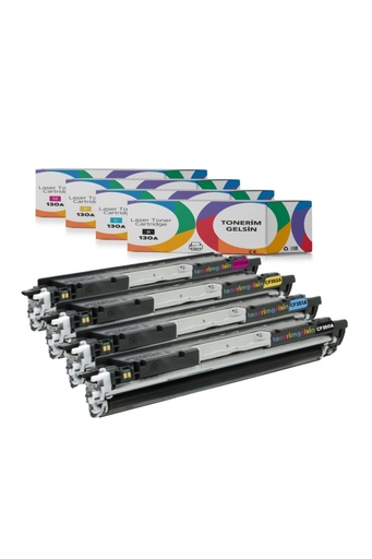 [50] 130A Set Takım Toner - Uyumlu: CF350A-CF351-CF352-CF353 Color Laserjet Pro M176 / M176N / M177 / M177Fw