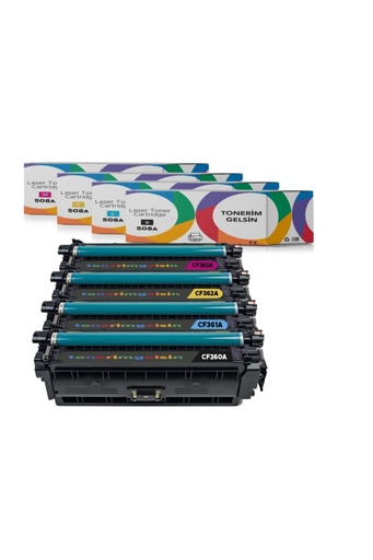 [50] Set Takım Toner - Uyumlu: M552Dn/M553N/M553X/M577F 508A-CF360A