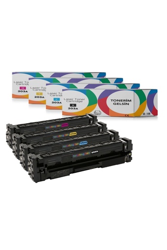 [50] 203A-CF540A Set Takım Toner - Uyumlu: M254Nw/M281Fdw/M280Nw