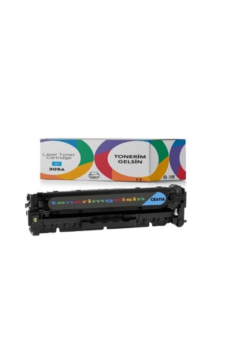 [50] 305A-CE411A Mavi Muadil Toner - Uyumlu: Laserjet Pro Color 400 M475