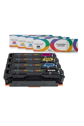 [50] 415A-W2030A/W2031A/W2032A/W2033A Set Muadil Toner - Uyumlu: Color Laser M479Fdn Çipsiz
