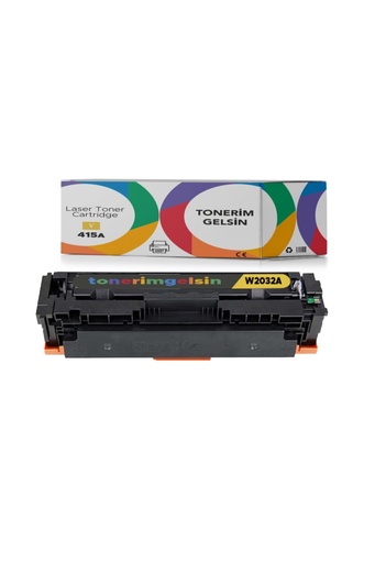 [50] 415A-W2032A Sarı Muadil Toner - Uyumlu: Color Laserjet M479Fdn Çipsiz