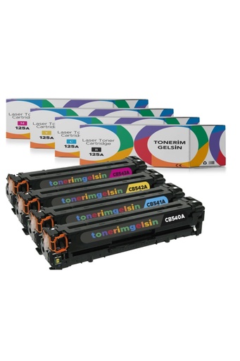 [50] 125a - Cb540a Set Takım Toner- Color Laserjet Cp1215 / Cp1217 /cp1510/ Cp1515/ Cm1312 /cp1518